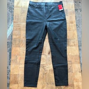 SPANX Black Faux Leather Ankle Skinny Pants